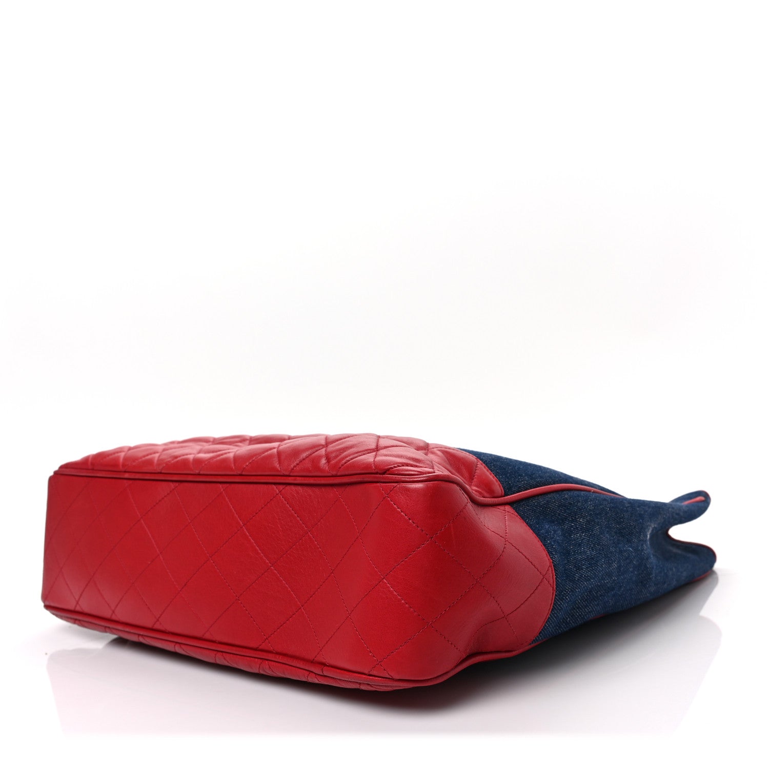 Chanel Denim Lambskin Tote Blue Red 8 of 9