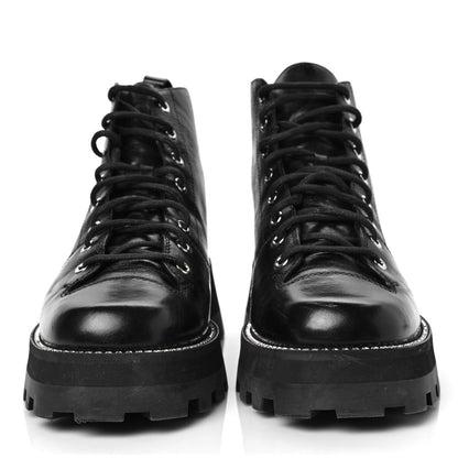 Jimmy Choo Calfskin Crystal Embellished Colby Combat Boots 41 Black 2 of 6