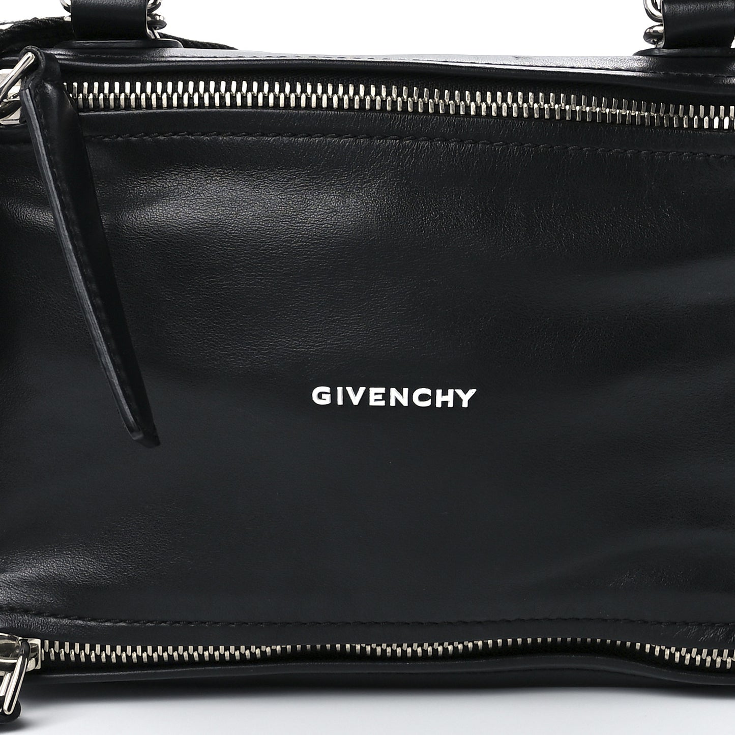 Calfskin Medium Pandora Logo Strap Black