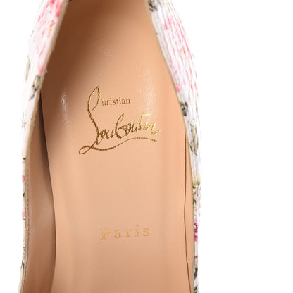 Christian Louboutin Watersnake Fiori Fetish Peep 150 Pumps 39.5 Latte Pompadour 7 of 10