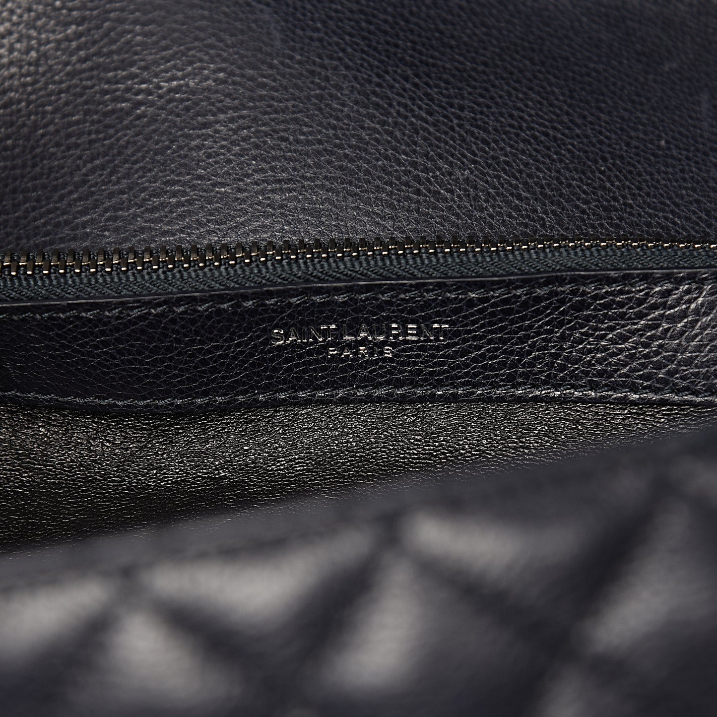 Calfskin Mixed Matelasse Triquilt Large Monogram Envelope Satchel Deep Marine