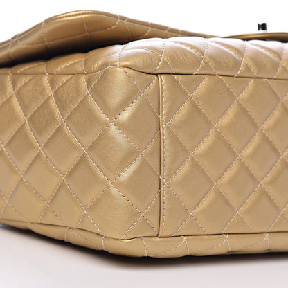 Chanel Metallic Calfskin Quilted Small XXL Travel Flap Bag Gold 8 of 10