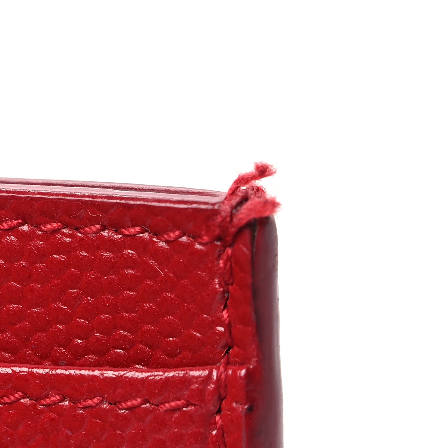Grain De Poudre Matelasse Chevron Monogram Credit Card Case Rouge Eros