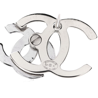 Chanel Crystal Double CC Earrings Gold Silver 4 of 5