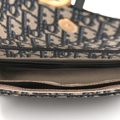 Christian Dior Oblique Saddle Chain Pouch Blue 5 of 9