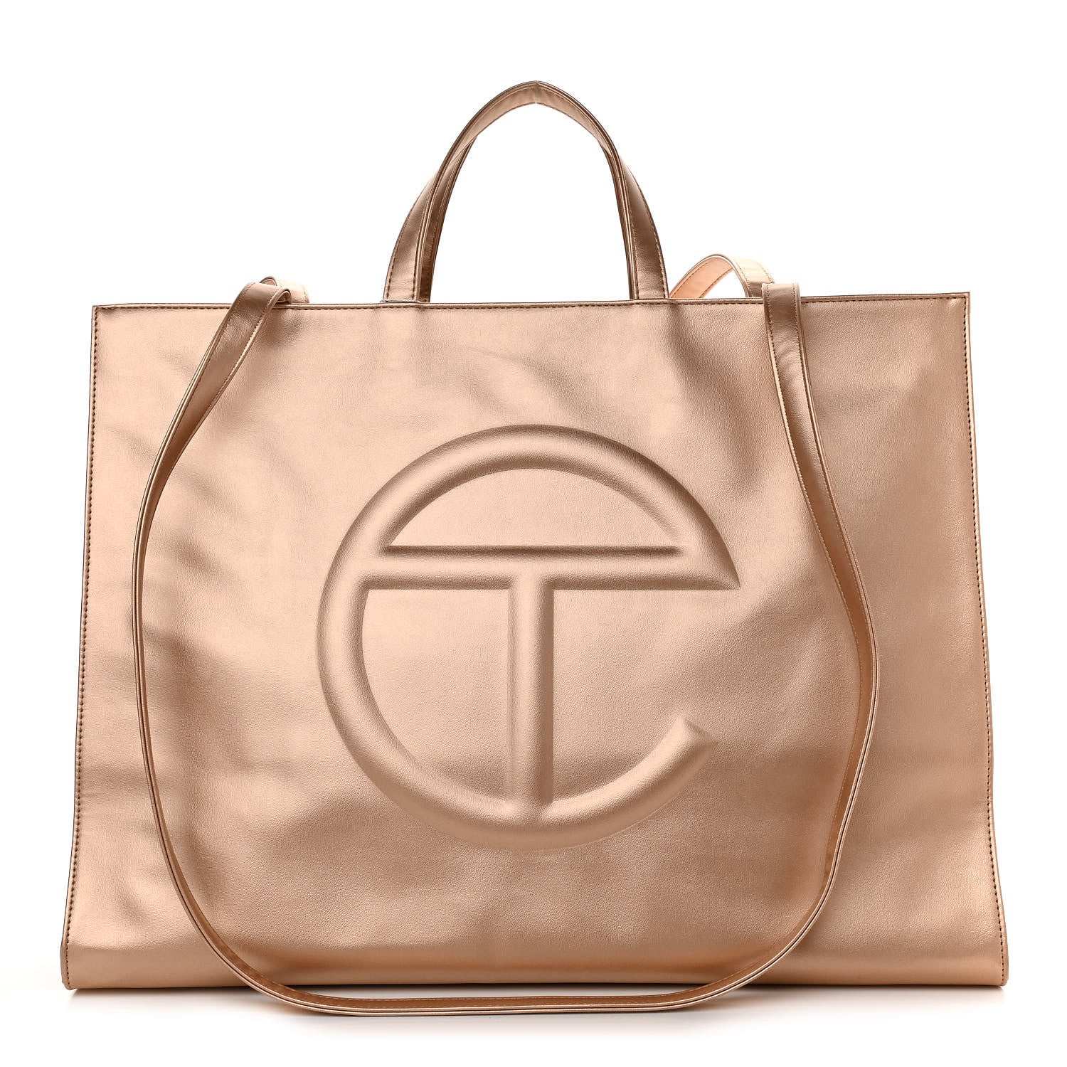 Telfar Metallic Vegan Leather Large Shopping Bag 1 of 10
