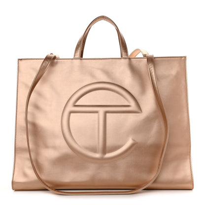 Telfar Metallic Vegan Leather Large Shopping Bag 1 of 10