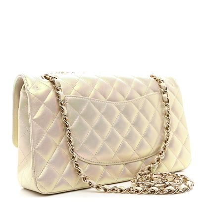 Chanel Iridescent Lambskin Quilted Medium Double Flap Ivory 3 of 11