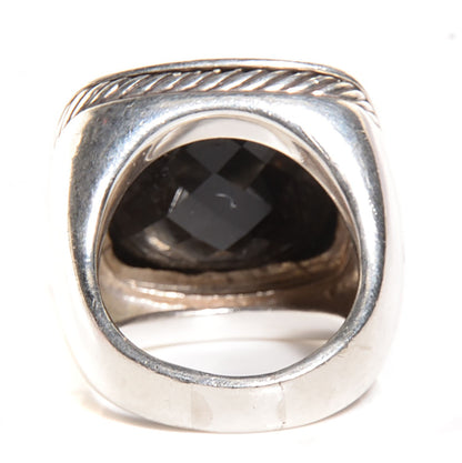 David Yurman Sterling Silver Diamond Black Onyx 20mm Albion Statement Ring 60 9 3 of 6
