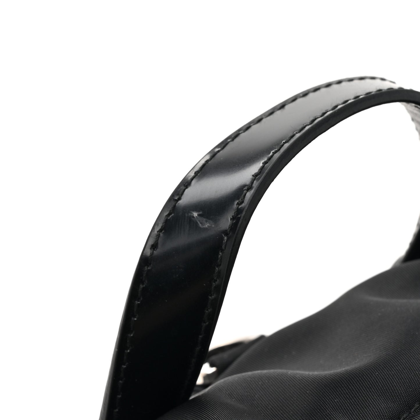 Nylon Brushed Calfskin Mini Backpack Black