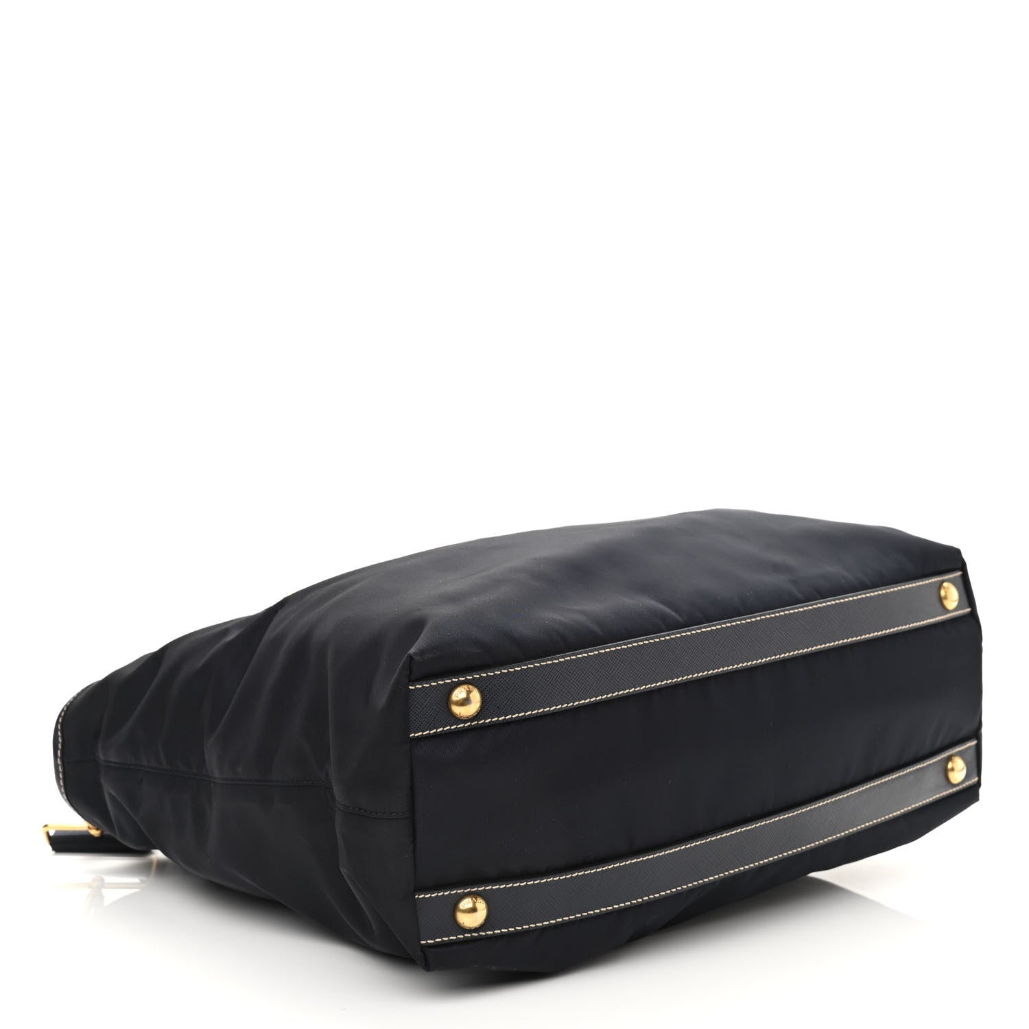 Prada Tessuto Nylon Saffiano Tote Navy 3 of 9