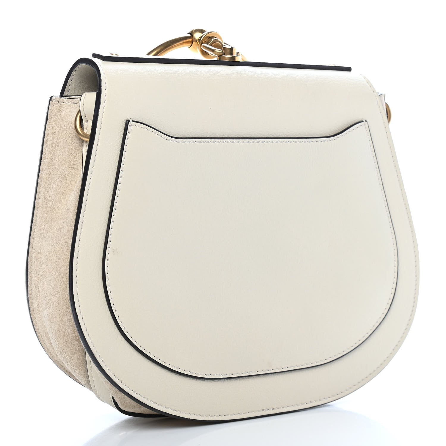 Chloe Calfskin Suede Medium Nile Bracelet Bag Off White 2 of 13