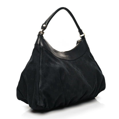 Gucci Monogram Large D Gold Ring Hobo Black 3 of 14