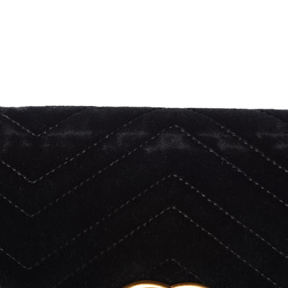 Gucci Velvet Matelasse Small GG Marmont Shoulder Bag Black 11 of 15