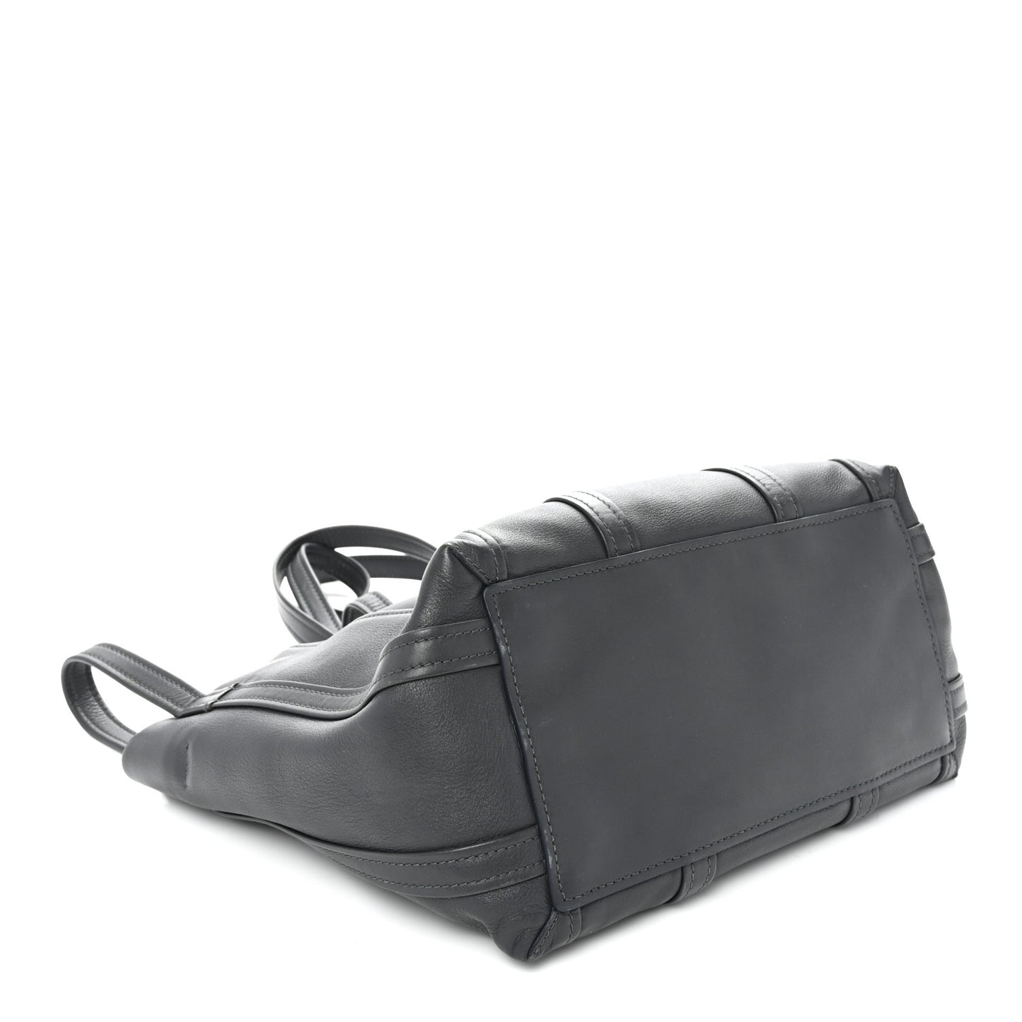 Calfskin Medium Laundry Cabas Tote Gris Fossile