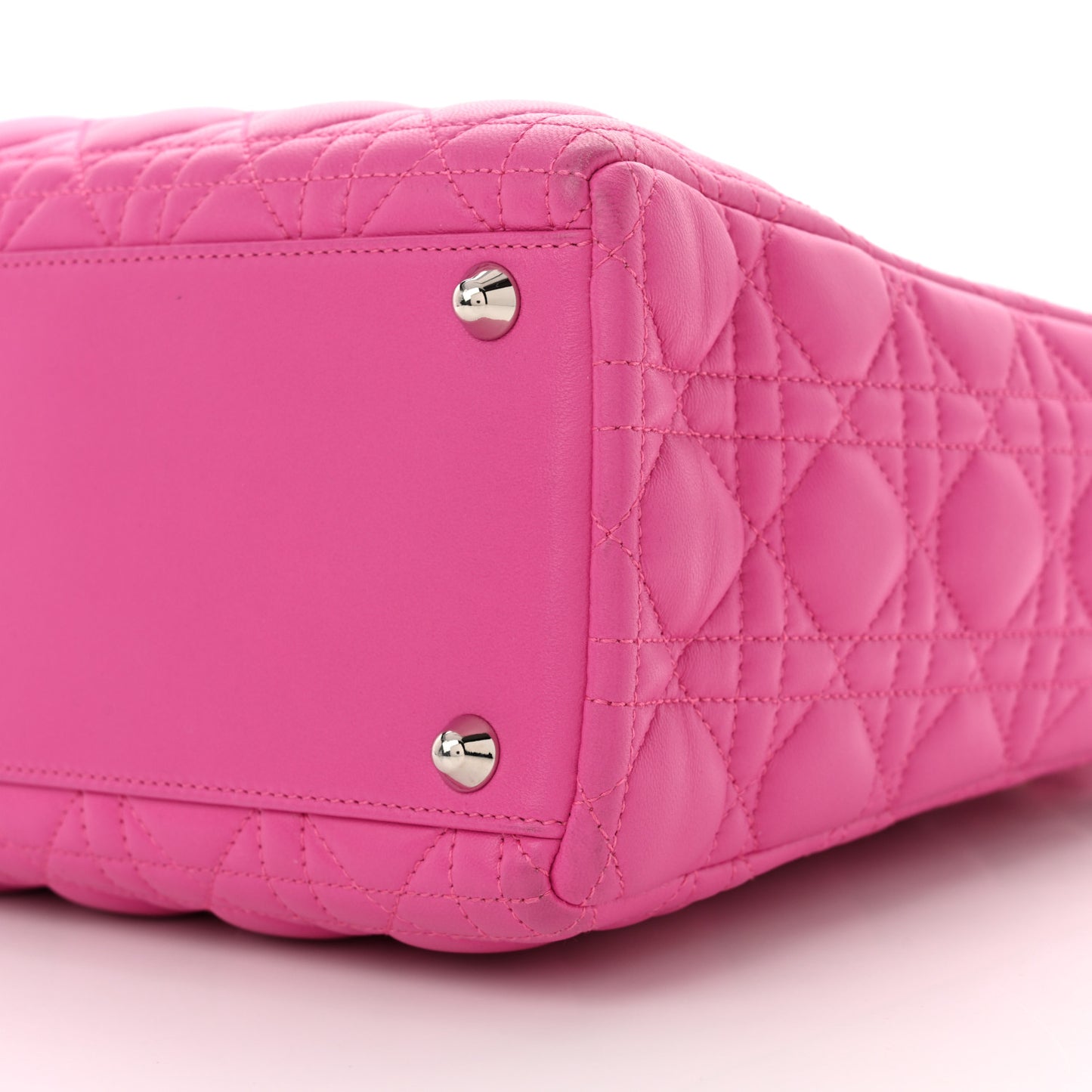 Lambskin Cannage Large Lady Dior Fuchsia Fuchsia