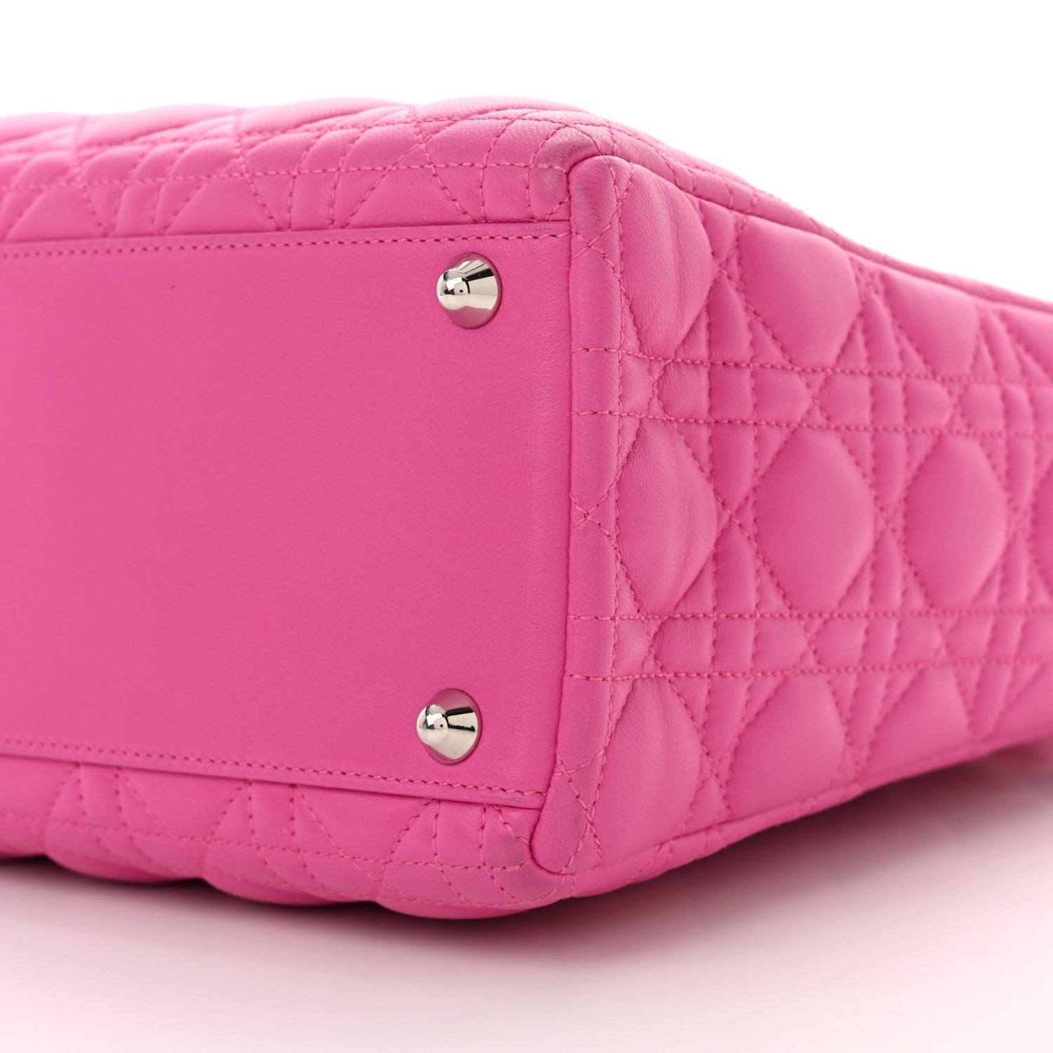 Christian Dior Lambskin Cannage Large Lady Dior Fuchsia Fuchsia 10 of 11