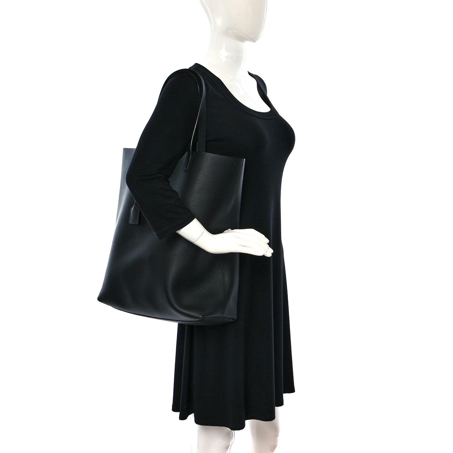 Saint Laurent Calfskin Medium Shopping Tote Black 2 of 11