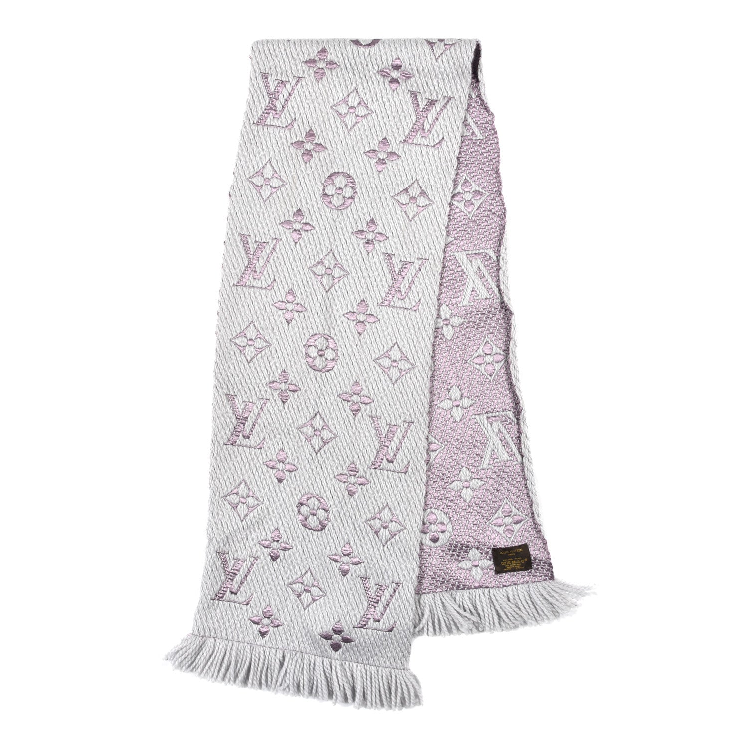 Louis Vuitton Wool Silk Logomania Duo Scarf 2 of 4