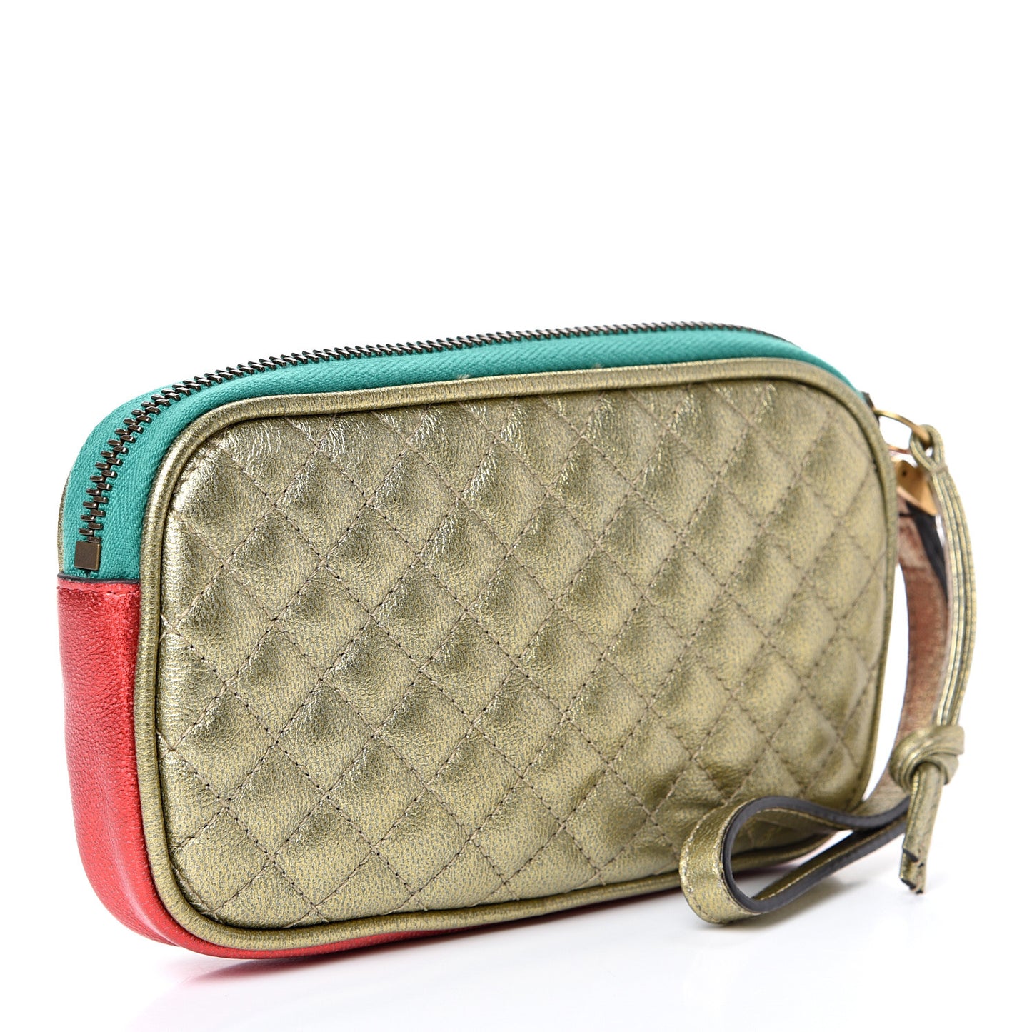 Laminated Nappa Trapuntata Zumi iPhone Case Rosso Jasmine Green Rame