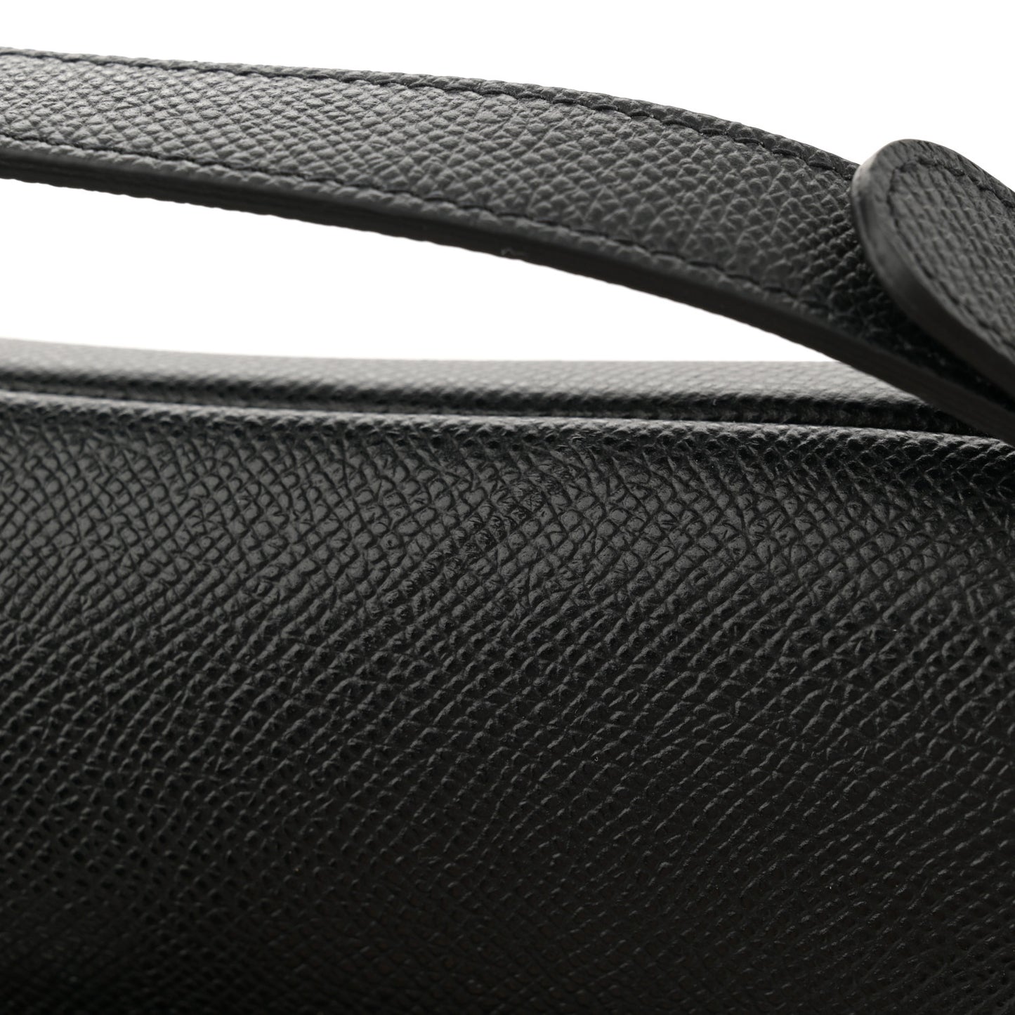 Grained Calfskin Saddle Bag Black