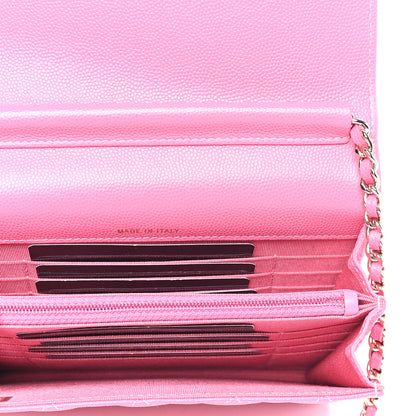 Chanel Caviar Quilted Square Wallet On Chain WOC Pink 5 of 10