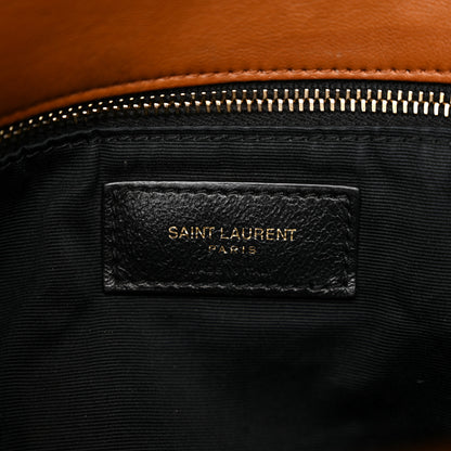 Saint Laurent Lambskin Quilted Medium Loulou Puffer Monogram Chain Satchel Miel Dark 6 of 12