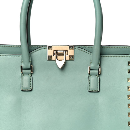 Valentino Garavani Vitello Rockstud Double Handle Tote Morning Dew 8 of 12