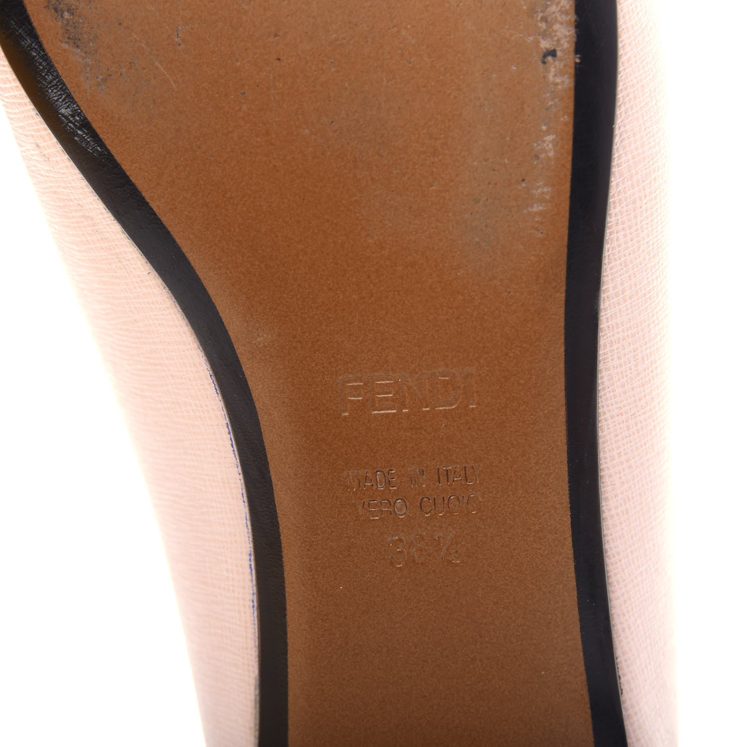 Fendi Saffiano Monster Flats 38.5 Pink Plaster 9 of 10