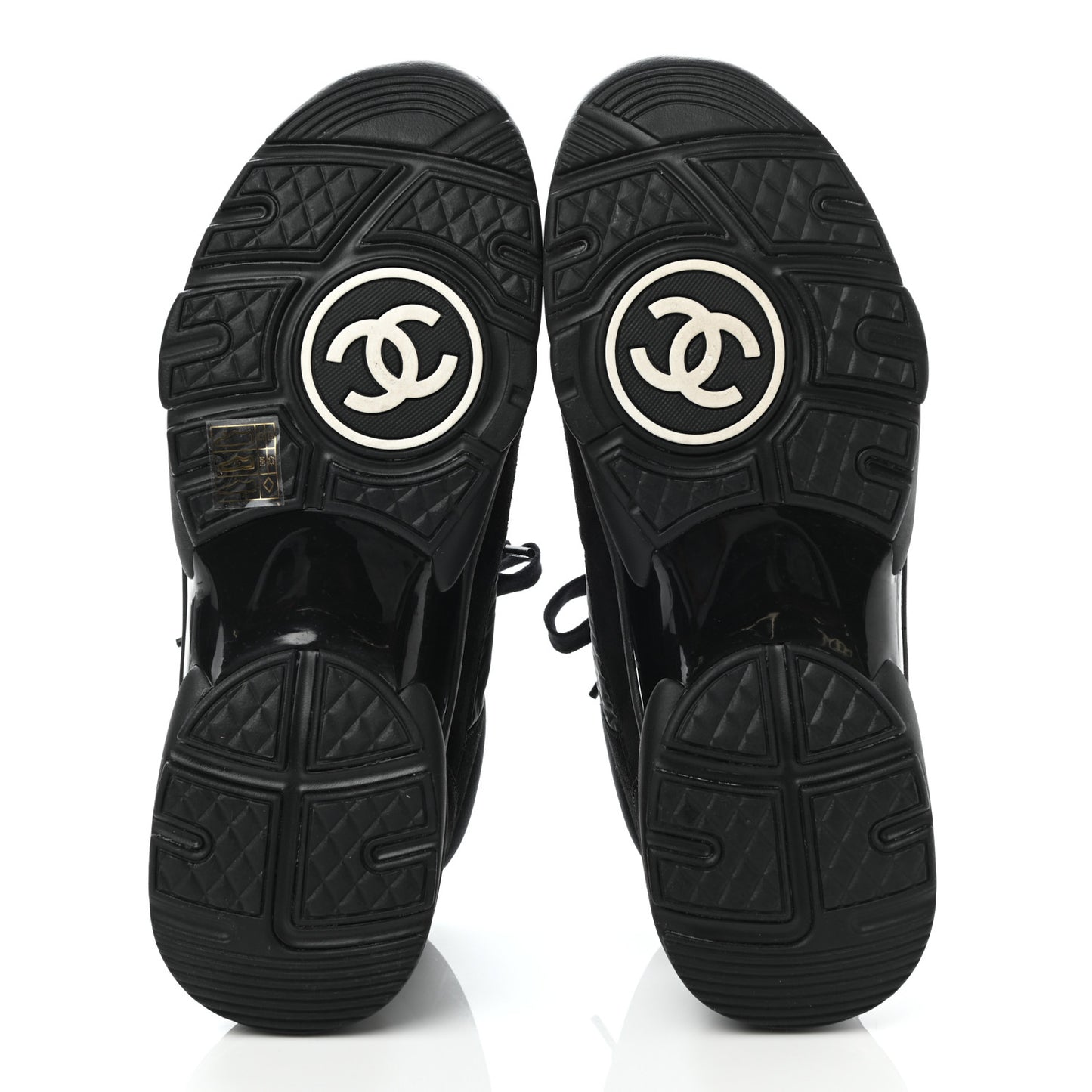 Nylon Calfskin Suede CC Sneakers 40 Black