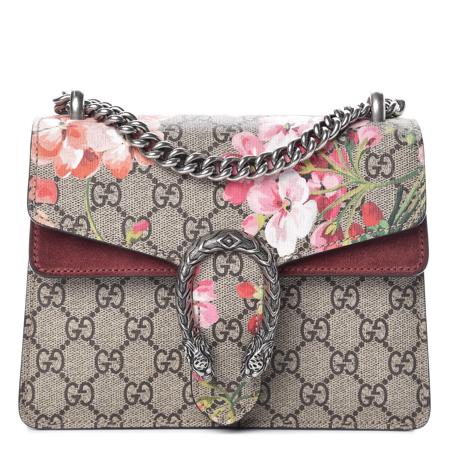 Gucci GG Supreme Monogram Blooms Mini Dionysus Shoulder Bag Beige Multicolor Dry Rose 1 of 13