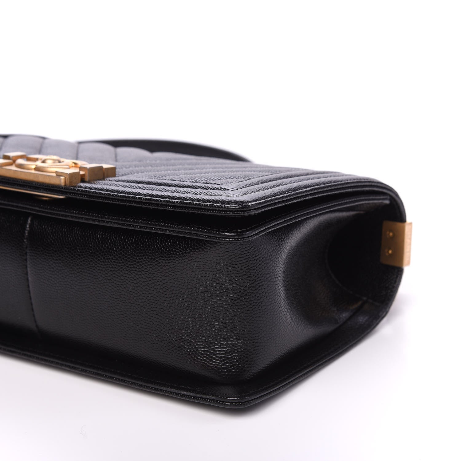 Chanel Caviar Chevron Quilted Medium Boy Flap Black 6 of 9