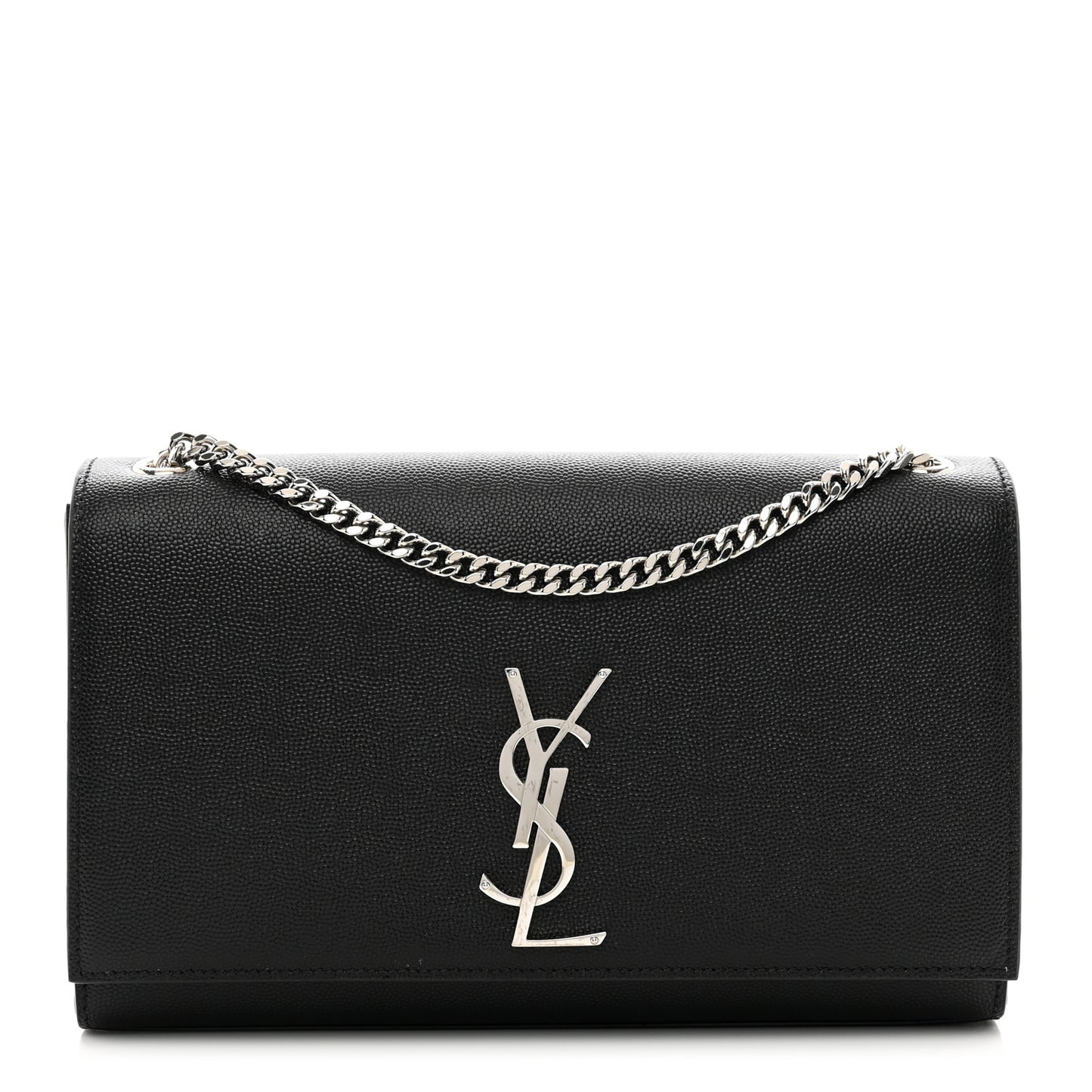 Grain De Poudre Medium Classic Monogram Kate Satchel Black