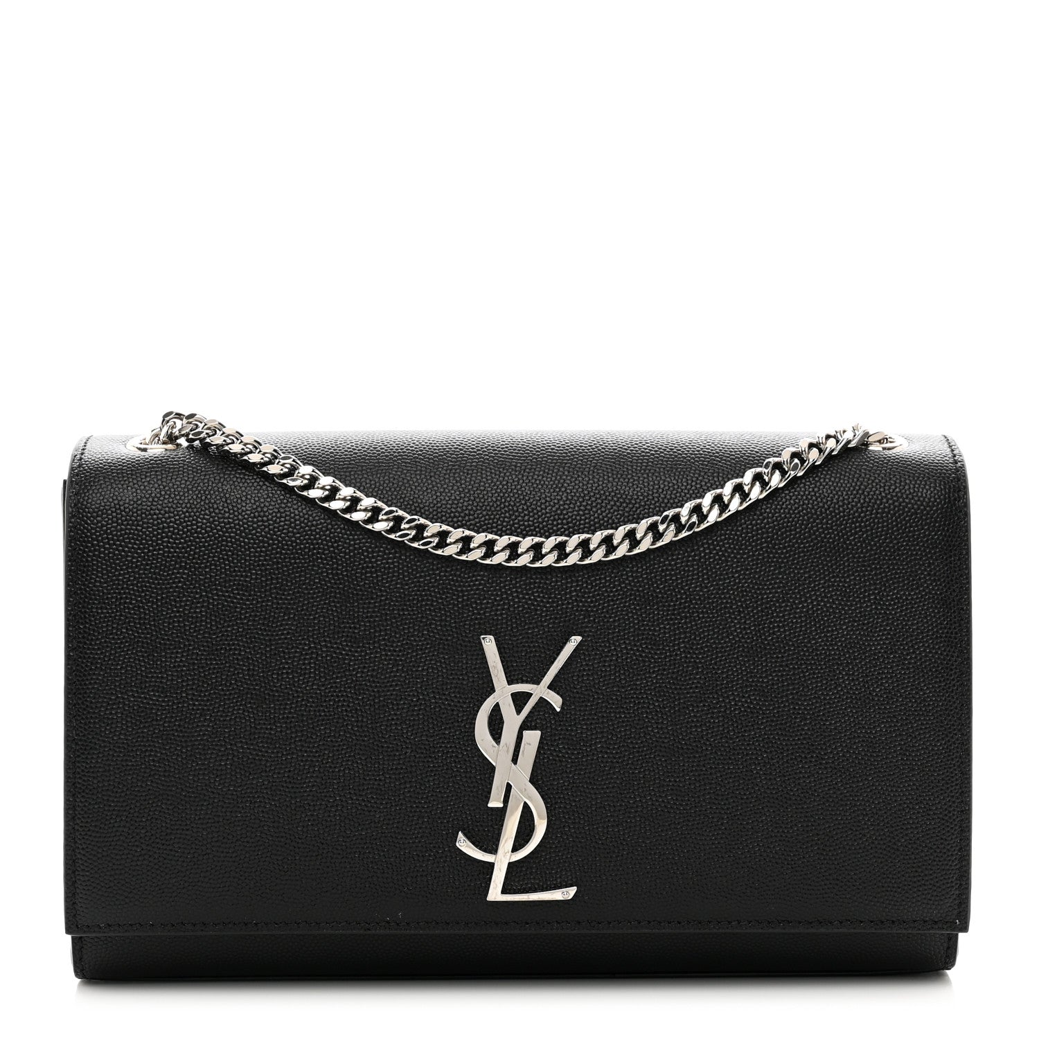 Saint Laurent Grain De Poudre Medium Classic Monogram Kate Satchel Black 1 of 12