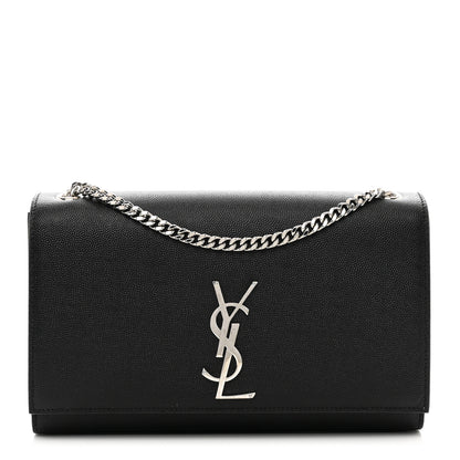 Saint Laurent Grain De Poudre Medium Classic Monogram Kate Satchel Black 1 of 12