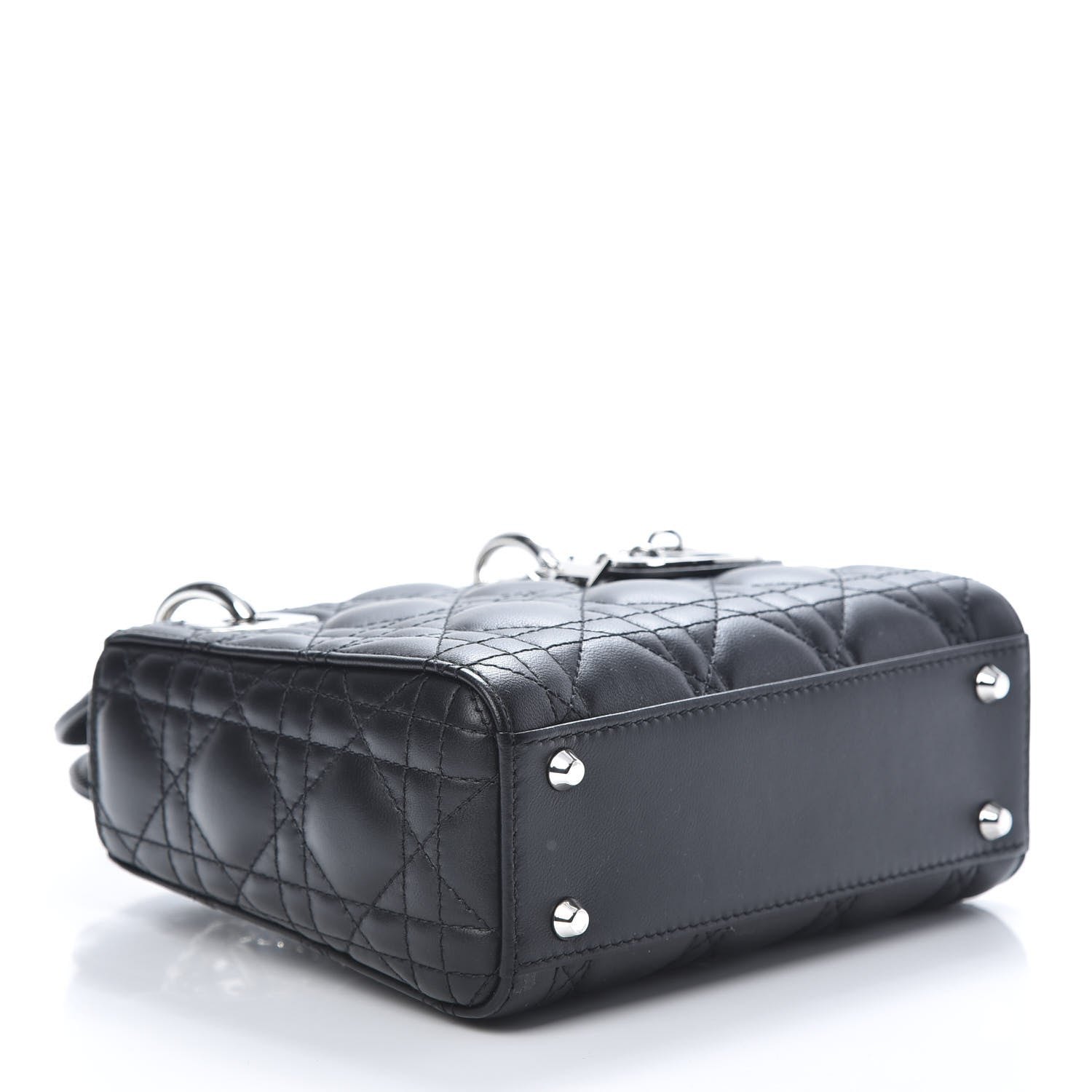 Christian Dior Lambskin Cannage Mini Lady Dior Black 4 of 11