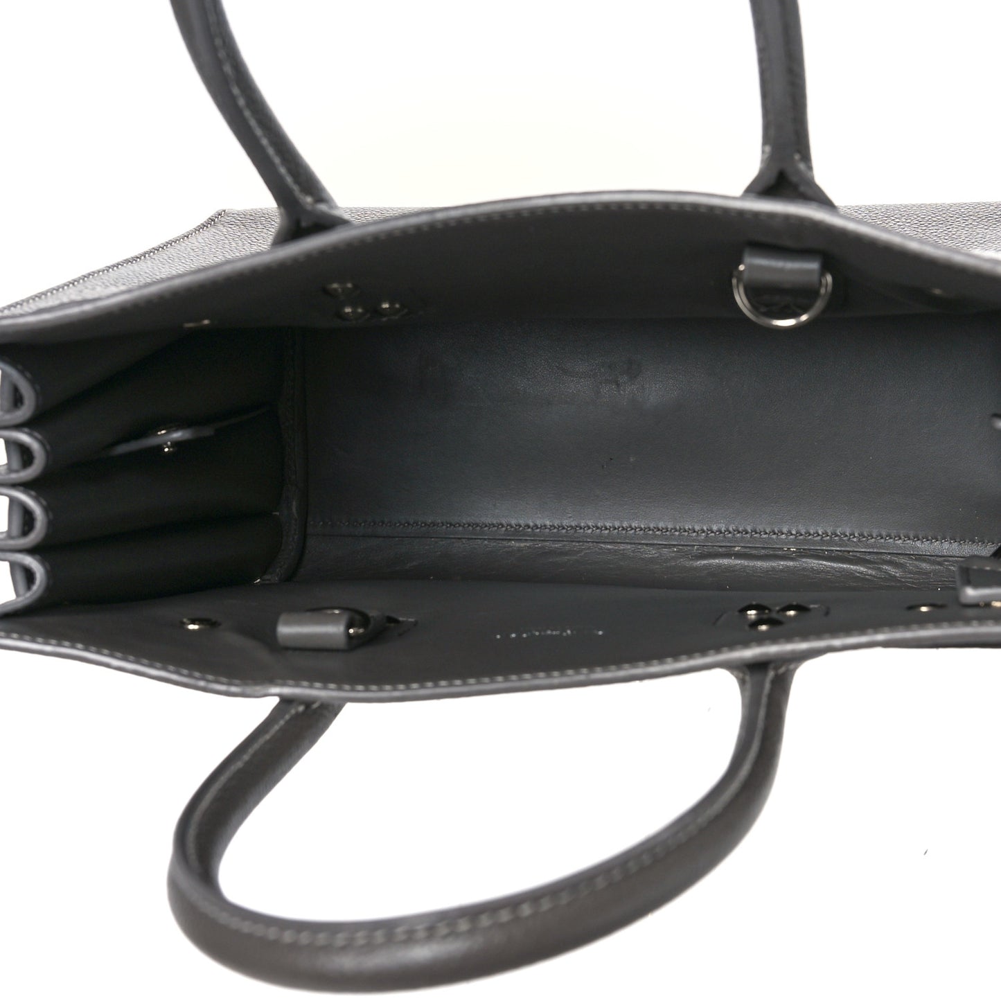 Grained Calfskin Topstich Baby Sac De Jour Grey