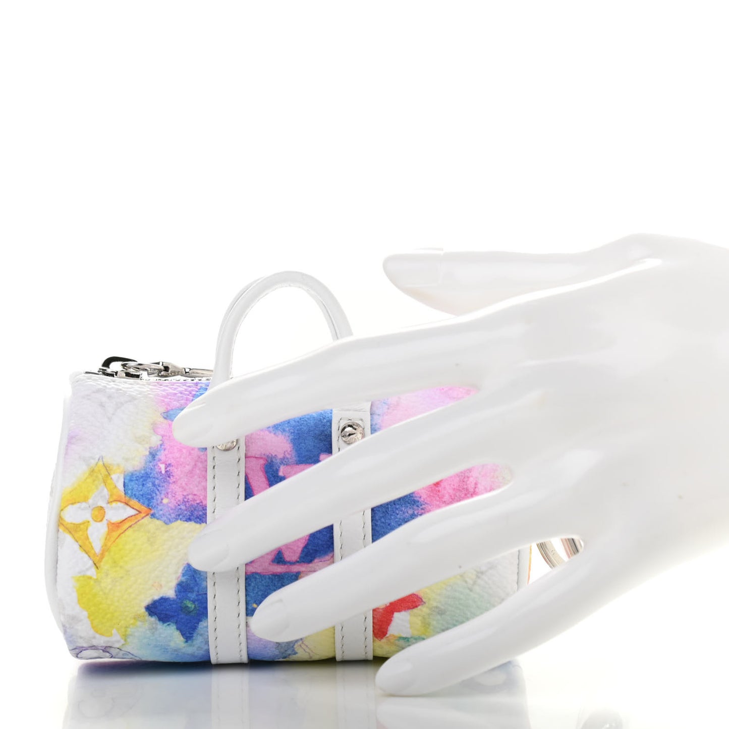 Monogram Watercolor Mini Keepall Bag Charm Key Holder Multicolor