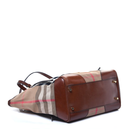 Burberry House Check Small Canterbury Tote Dark Tan 4 of 9