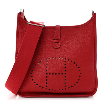 Hermes Taurillon Clemence Evelyne III PM Rouge Casaque 1 of 10