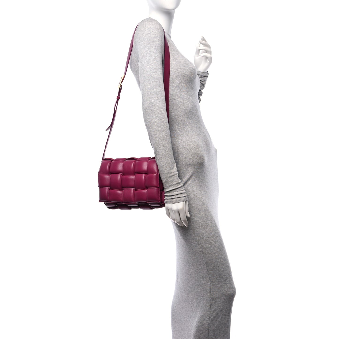 Nappa Maxi Intreccio Padded Cassette Crossbody Bag Cinnabar