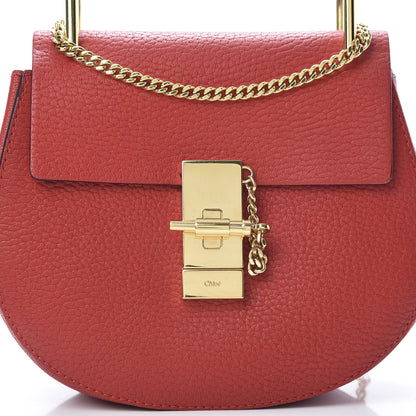 Chloe Grained Lambskin Drew Shoulder Bag Plaid Red 8 of 10