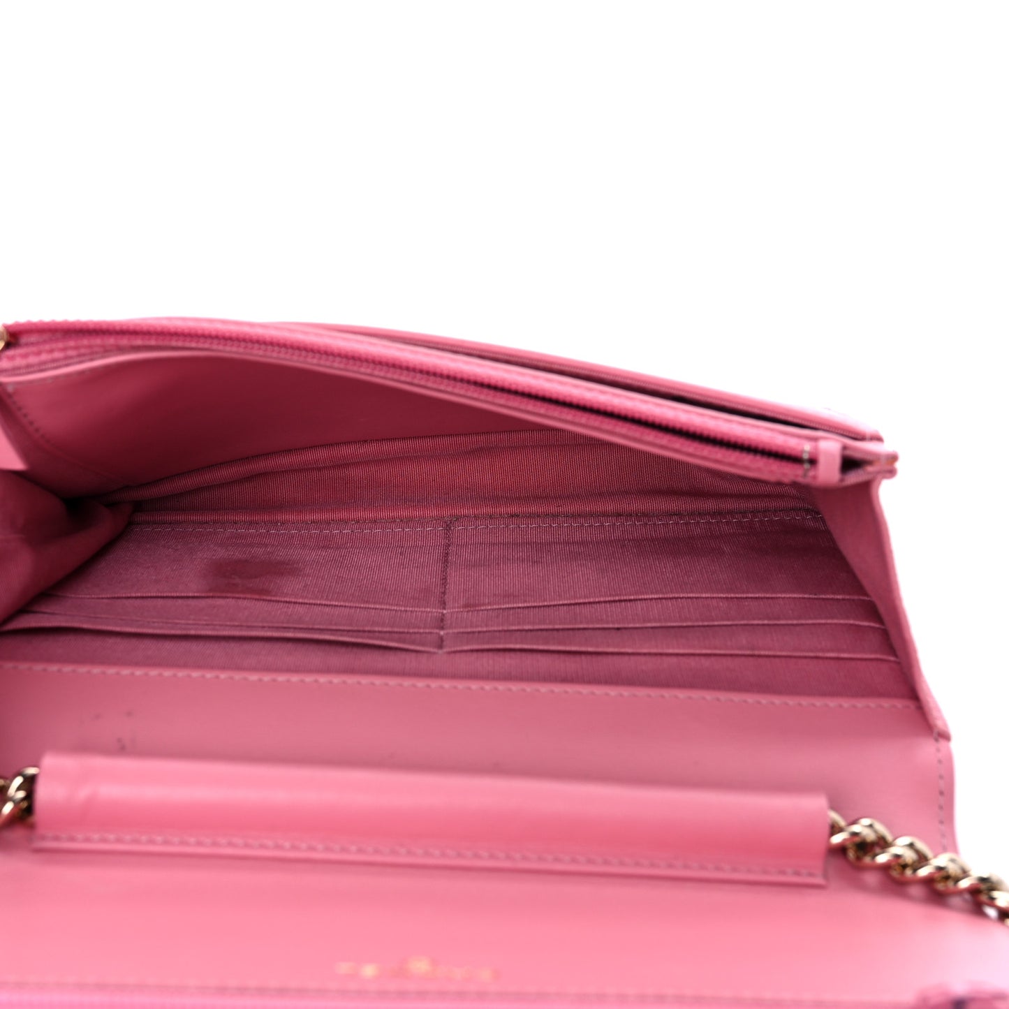 Caviar Quilted Boy Wallet On Chain WOC Pink