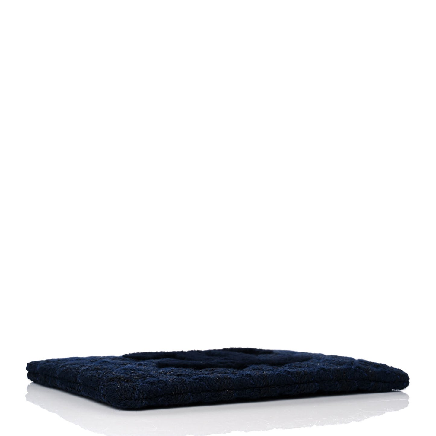 Wool Knit CC Cosmetic Pouch Navy Blue
