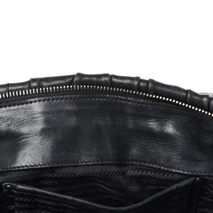 Prada Nappa Gaufre Shopping Satchel Black 14 of 39