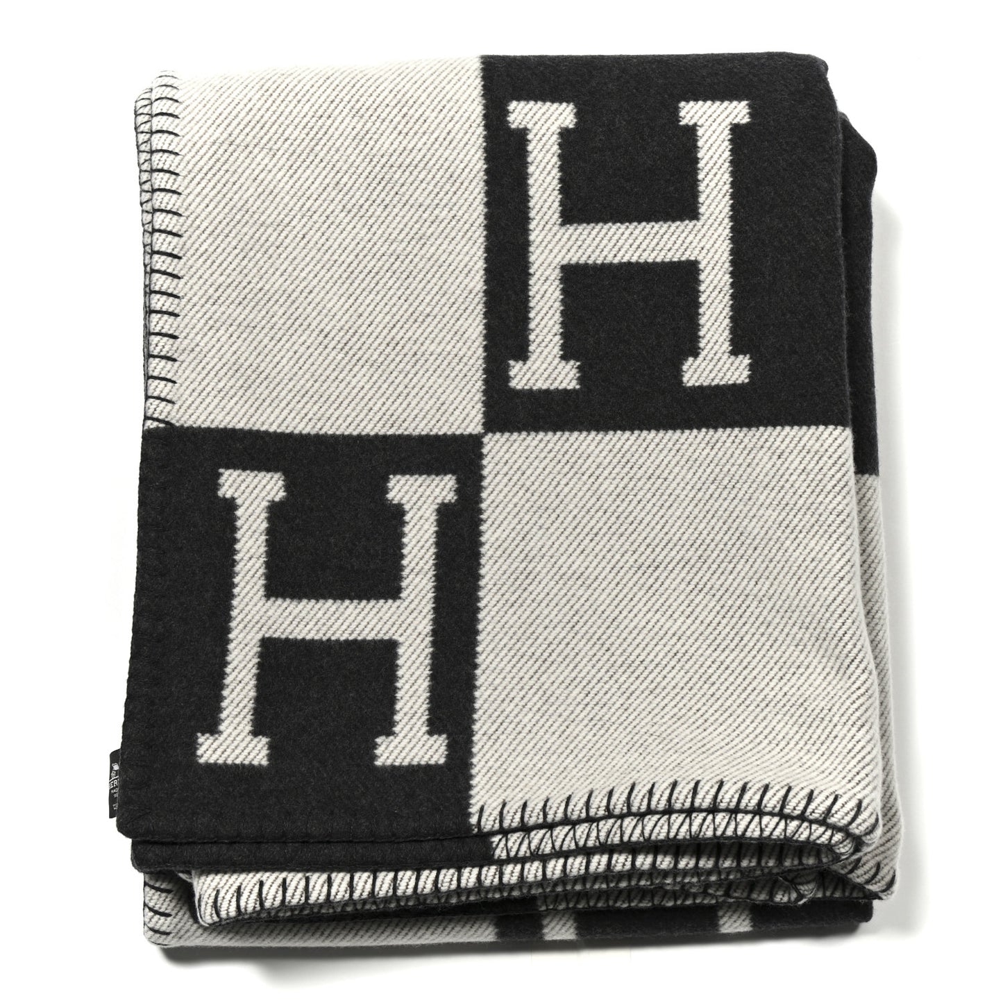 Wool Cashmere Avalon III Blanket Ecru Gris Fonce