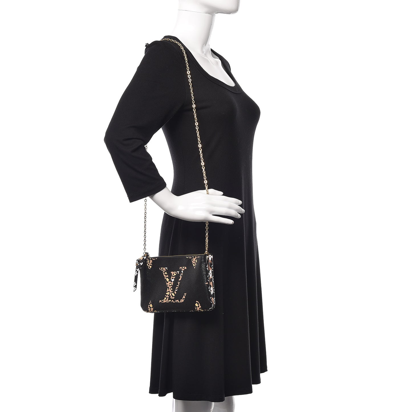 Monogram Giant Jungle Pochette Double Zip Black