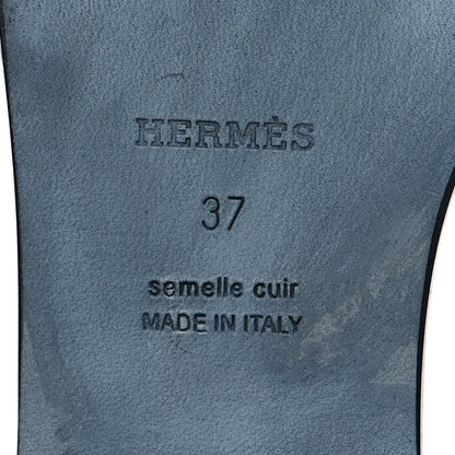 Hermes Box Calfskin Oran Sandals 37 Black 8 of 8