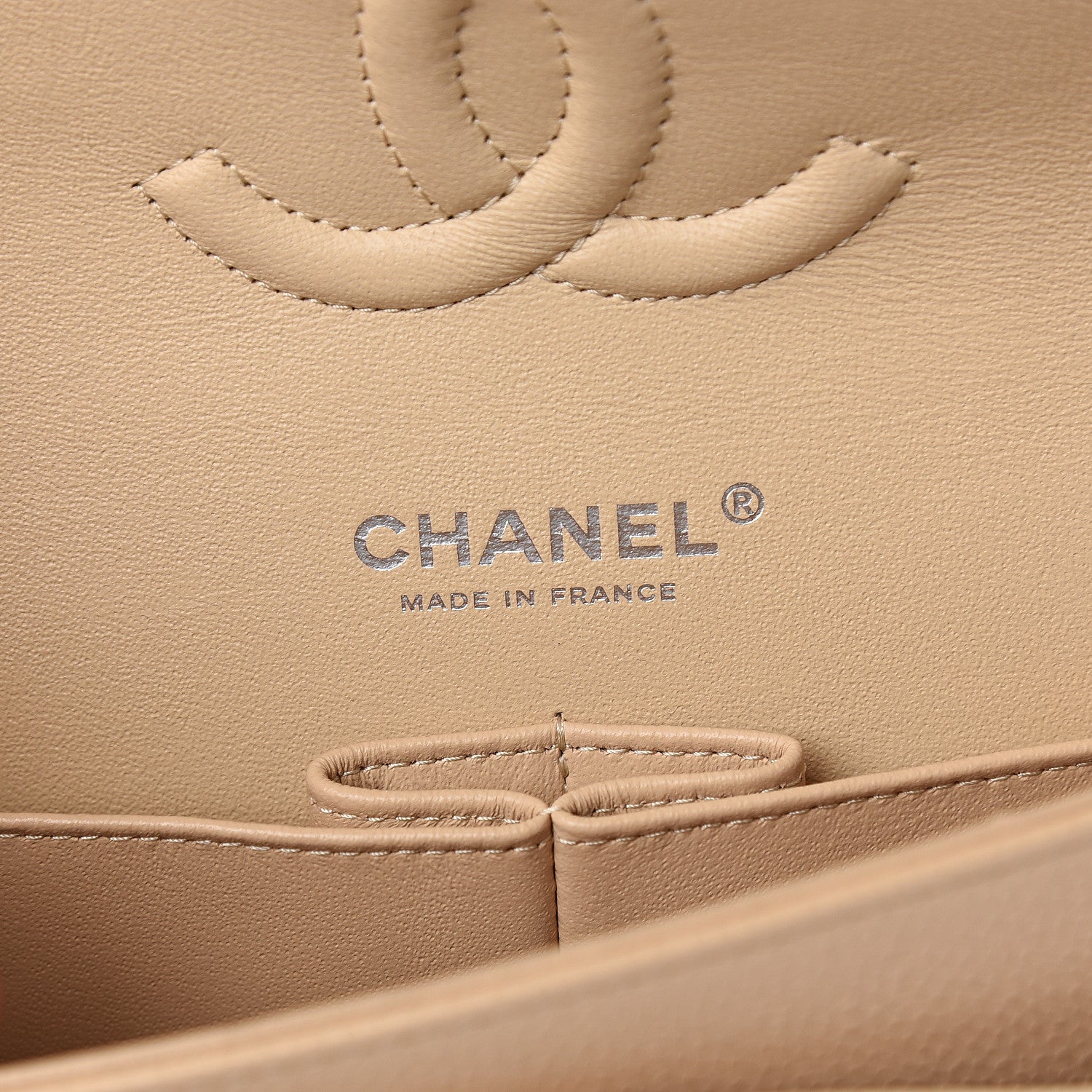 Chanel Caviar Quilted Medium Double Flap Beige Clair 5 of 10