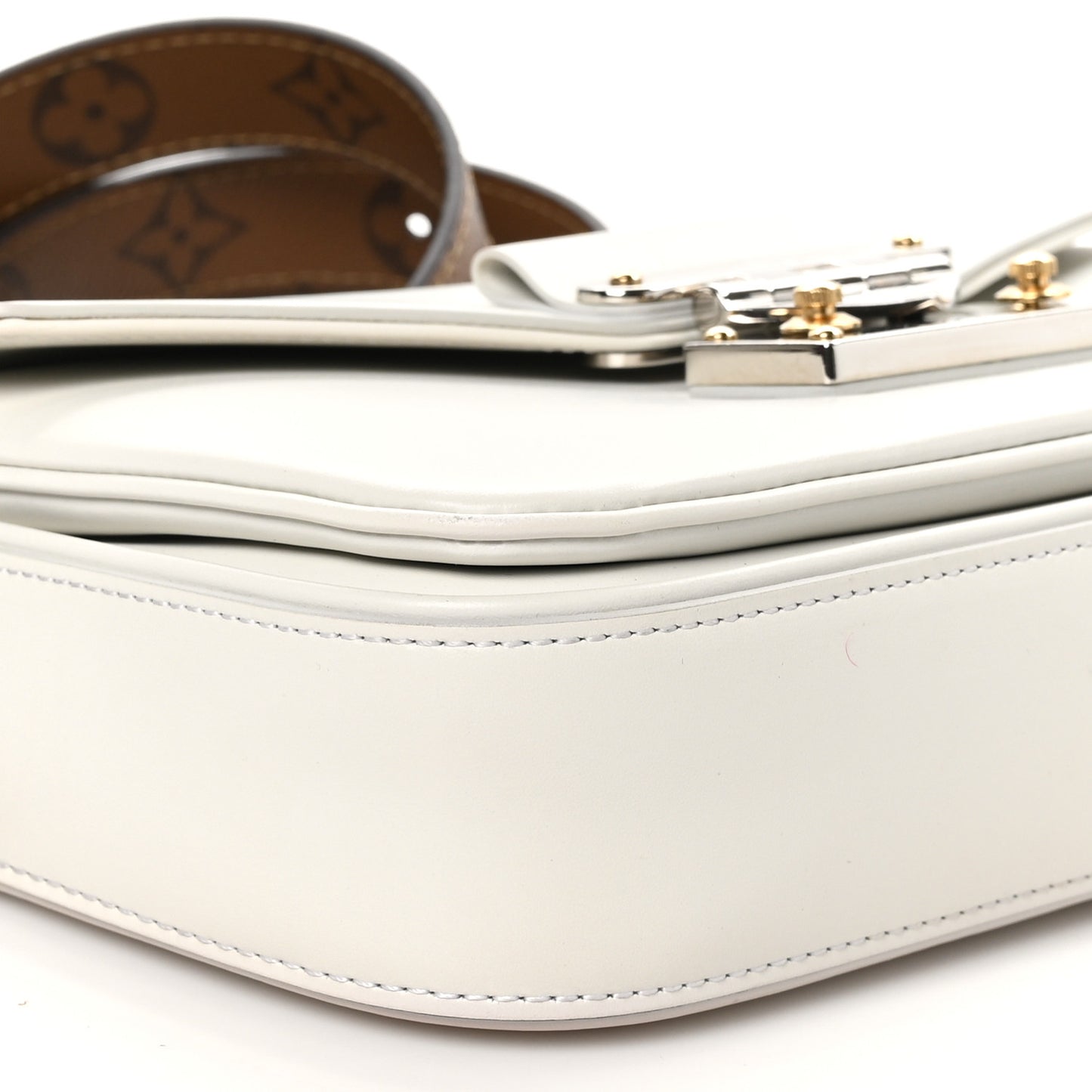 Calfskin Reverse Monogram Swing White